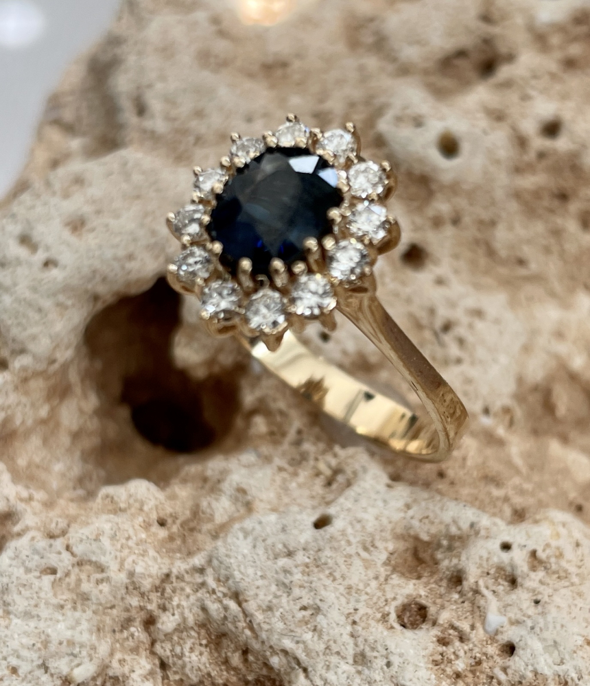 Saphir-Brillanten Ring 585GG